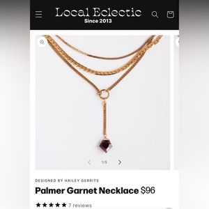 Local electric palmer garnet necklace